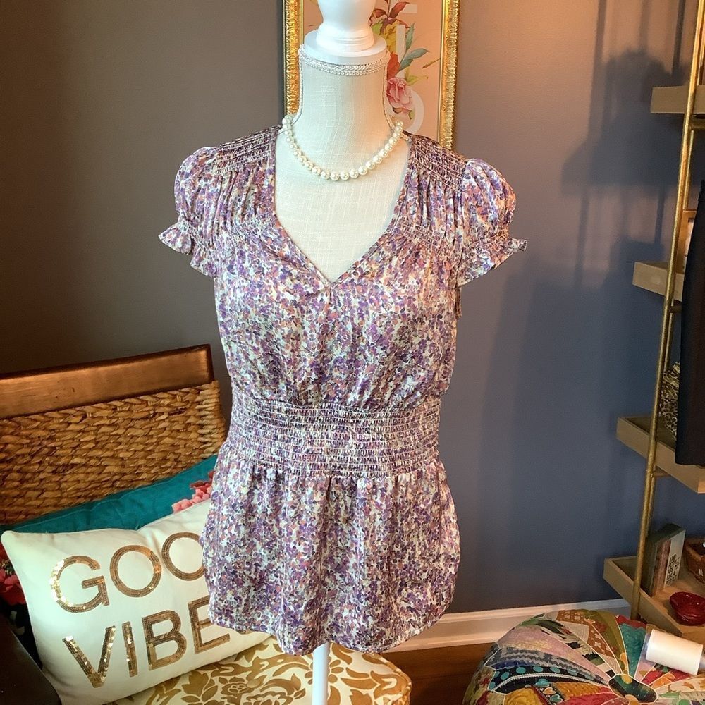 Banana Republic Floral Peplum Blouse